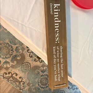 Wooden Wine Kindness Sign Decor